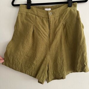 Lime Linen Shorts Capable Ry